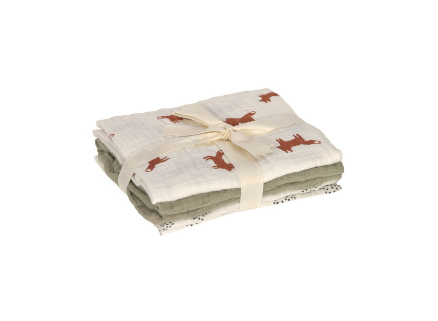 Lingettes multi-usages pour emmailloter et faire roter - Taille M - Petite Forêt - Lot de 3