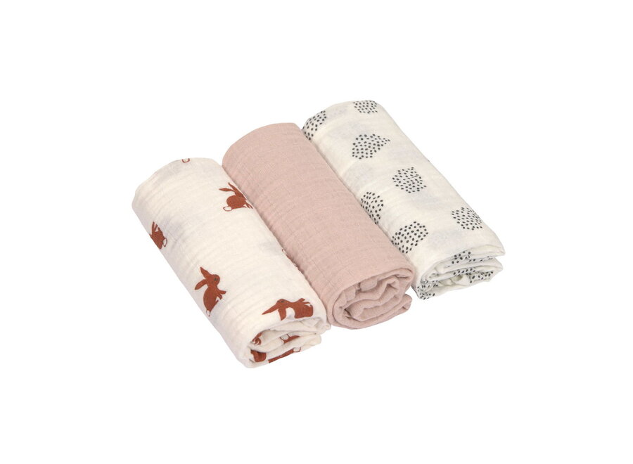- Swaddle & Burp Multidoekjes - M - Little Forest - 3 stuks