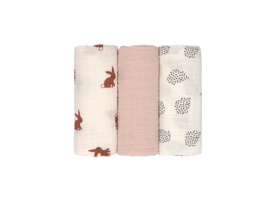 Lingettes multi-usages pour emmailloter et faire roter - Taille M - Petite Forêt - Lot de 3