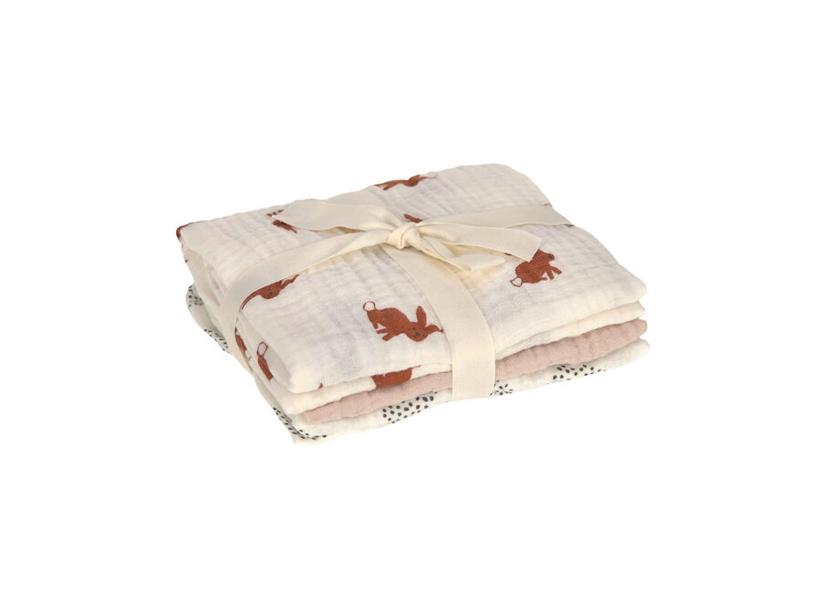 - Swaddle & Burp Multi-wipes - M - Little Forest - 3 pieces
