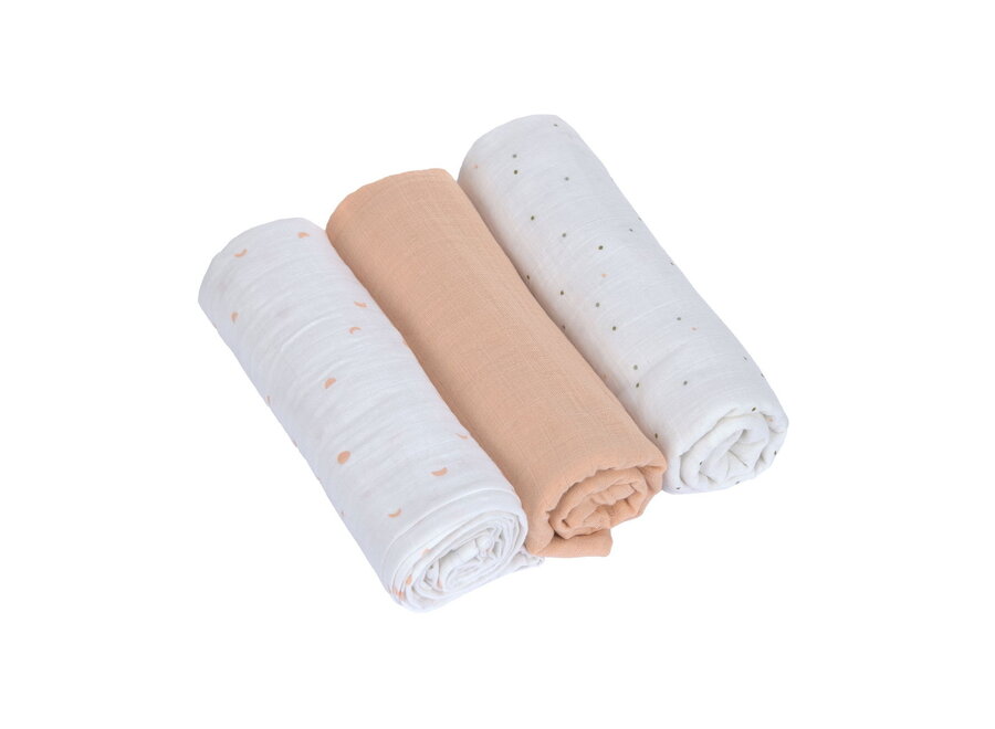 Lingettes multi-usages pour emmailloter et faire roter - Taille L - Lot de 3 - Certifiées GOTS