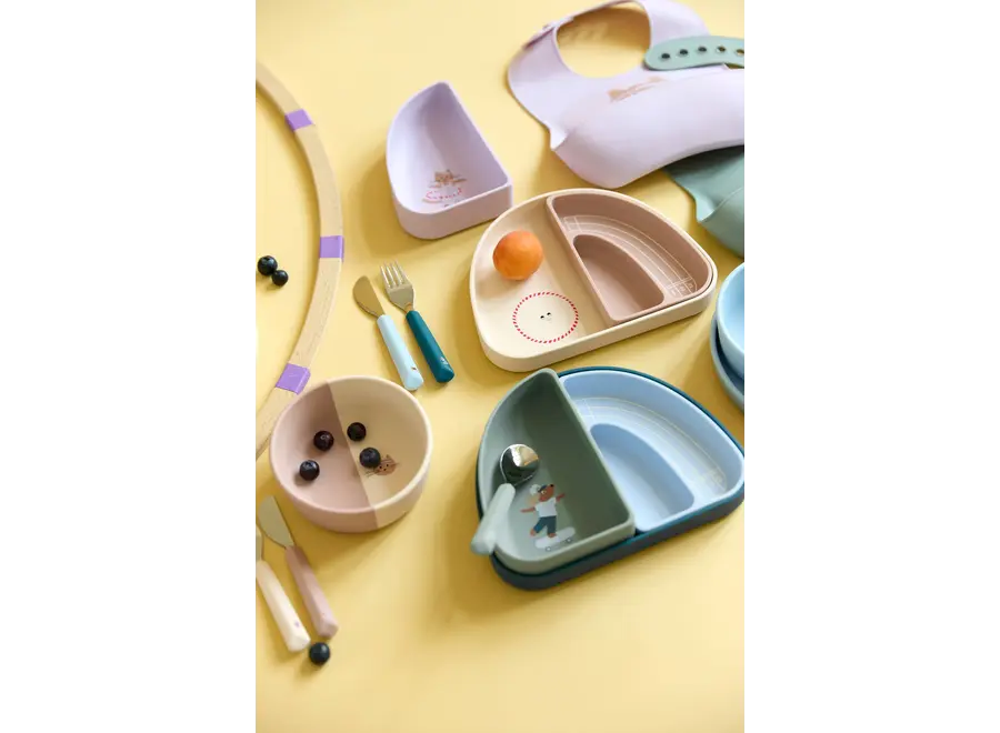 Ensemble de 3 gamelles compartimentées en silicone pour chat/chien