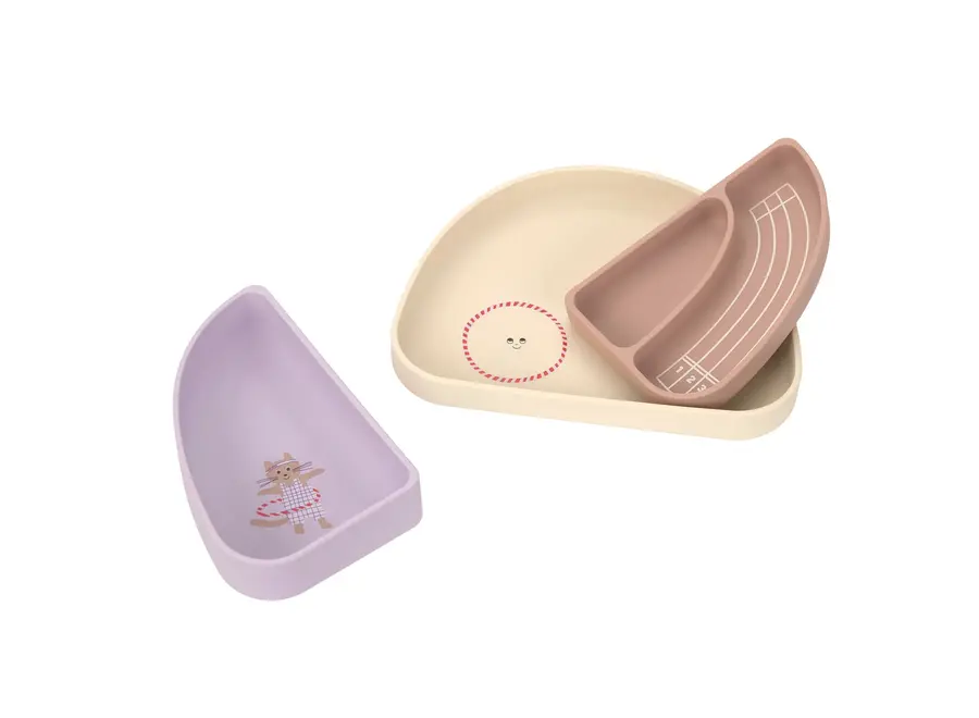 Silicone Section Dish Set - 3 pcs - Cat/Dog