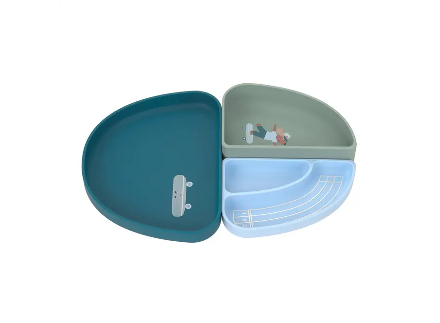 Ensemble de 3 gamelles compartimentées en silicone pour chat/chien