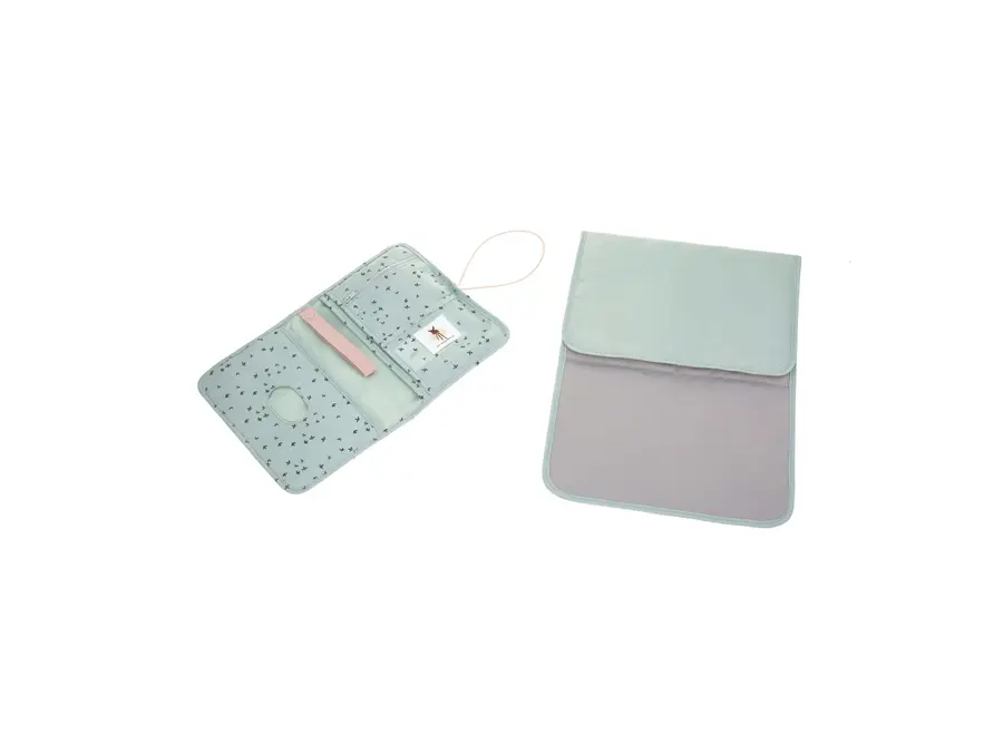 Changing Bag - Olive Green/Floral Mint - Includes changing mat