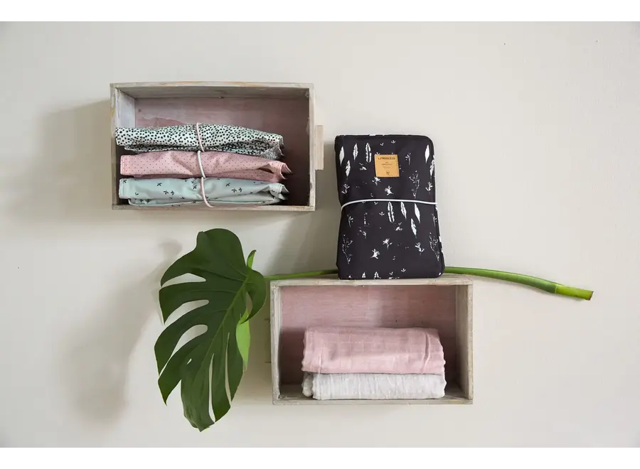 Changing Pouch - Olive/Floral-Mint - Including changing mat