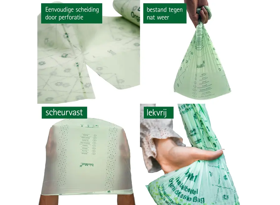 Kompostierbare Müllsäcke – 25 x 10 Liter – mit Griffen