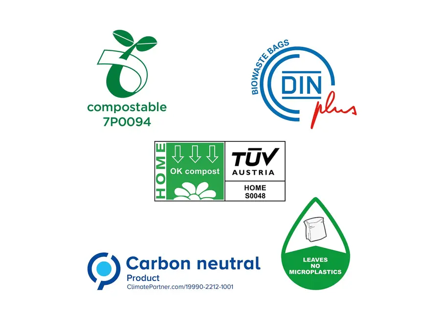 Compostable garbage bags - 25 x 10 liters - with handles