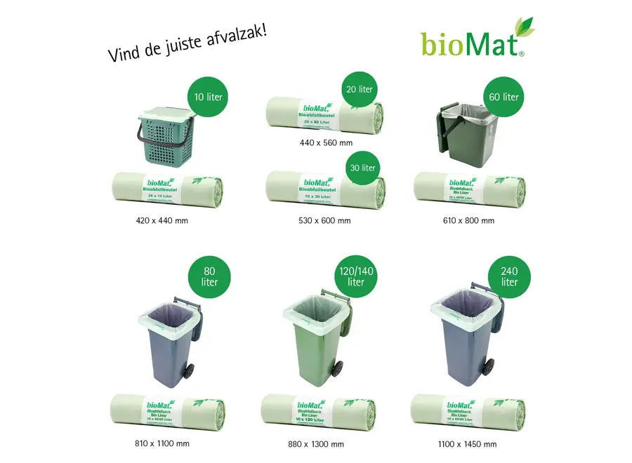 Sacs poubelle compostables - 25 x 10 litres - avec poignées