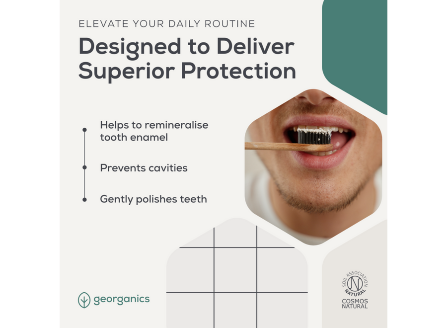 Dentifrice fluoré à l'hydroxyapatite - 75 ml - Au fluorure contre les caries - Emballage écologique