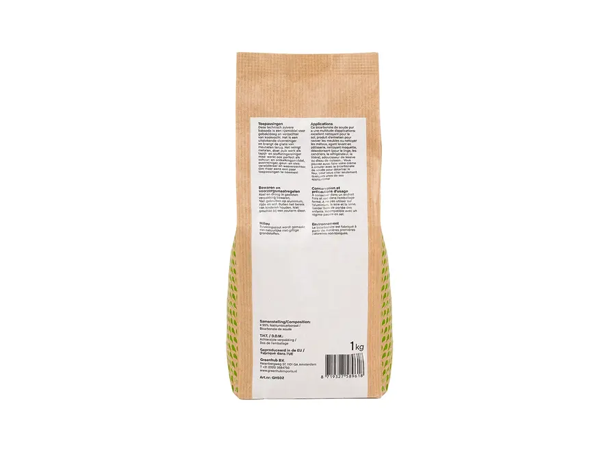 - Baking soda - 1 kg in kraft bag