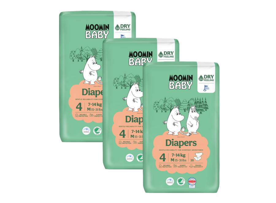 Eco Diapers - size 4 - 7 to 14 kg - Discount packaging