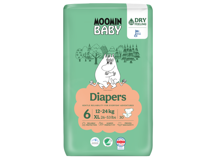 Moomin - Baby Eco windeln - Maat 6 - 12 bis 24 kg
