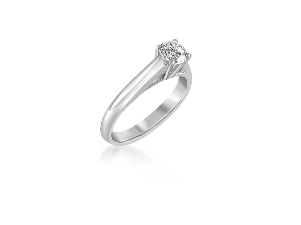 18k white gold engagement ring with 0.59 ct diamond