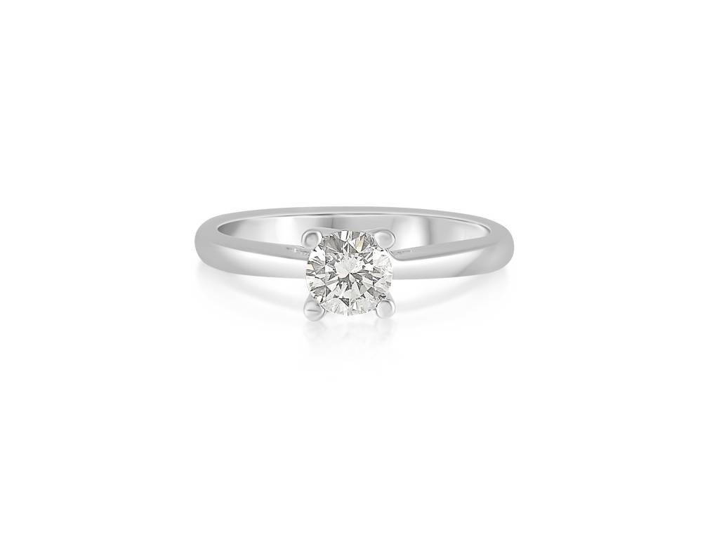 18k white gold engagement ring with 0.51 ct diamond