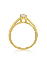 18k geel goud verlovingsring met 0.64 ct diamanten