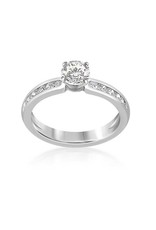 18kt white gold engagement ring with 1.24 ct diamonds