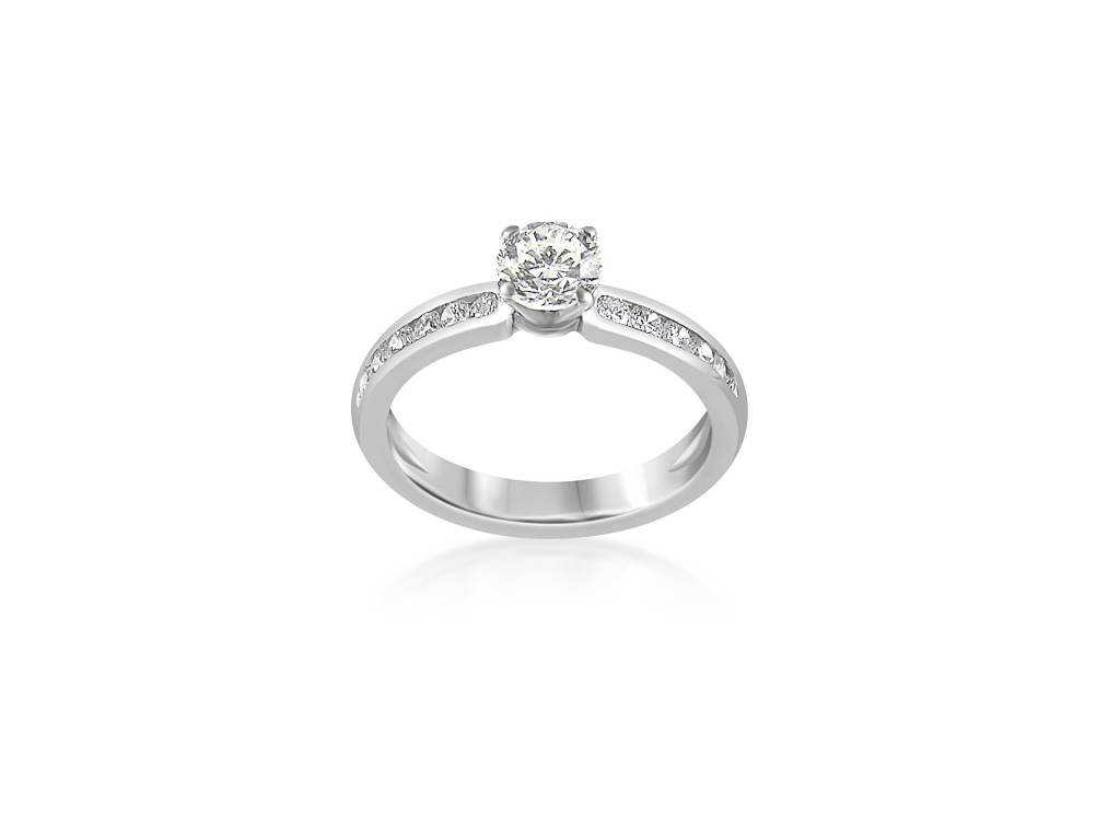 18kt wit goud verlovingsring met 1.24 ct diamanten