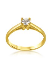 18 karat yellow gold engagement ring with 0.23 ct diamond