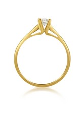 18 karat yellow gold engagement ring with 0.23 ct diamond