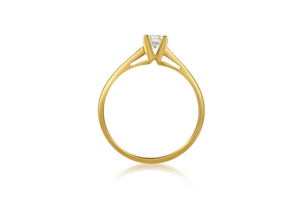 18 karat yellow gold engagement ring with 0.23 ct diamond