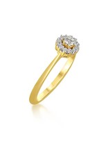 18 karaat geel goud verlovingsring met 0.24 ct diamanten