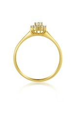 18 karat yellow gold engagement ring with 0.24 ct diamonds