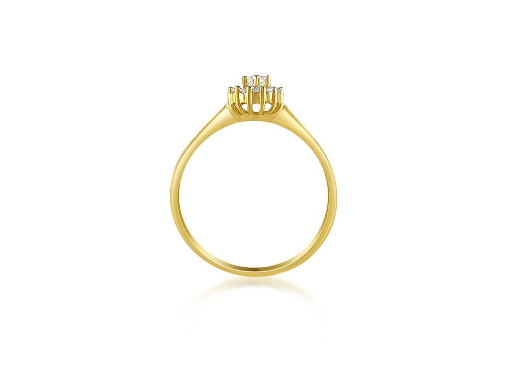 18 karaat geel goud verlovingsring met 0.24 ct diamanten