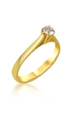 18 karat yellow gold engagement ring with 0.23 ct diamond