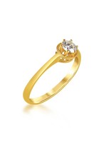 18 karat yellow gold engagement ring with 0.29 ct diamond
