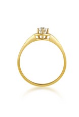 18 karat yellow gold engagement ring with 0.29 ct diamond