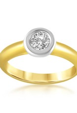 18 karaat geel goud verlovingsring met 0.32 ct diamant