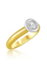 18 karaat geel goud verlovingsring met 0.32 ct diamant