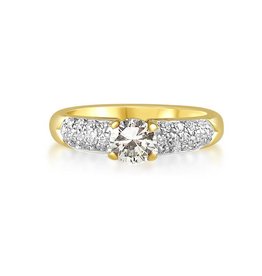 18k geel goud verlovingsring met 0.72 ct diamanten