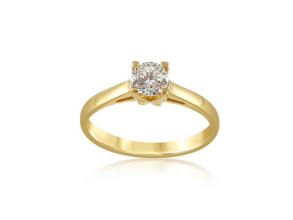 18k yellow gold engagement ring with 0.50 ct diamond