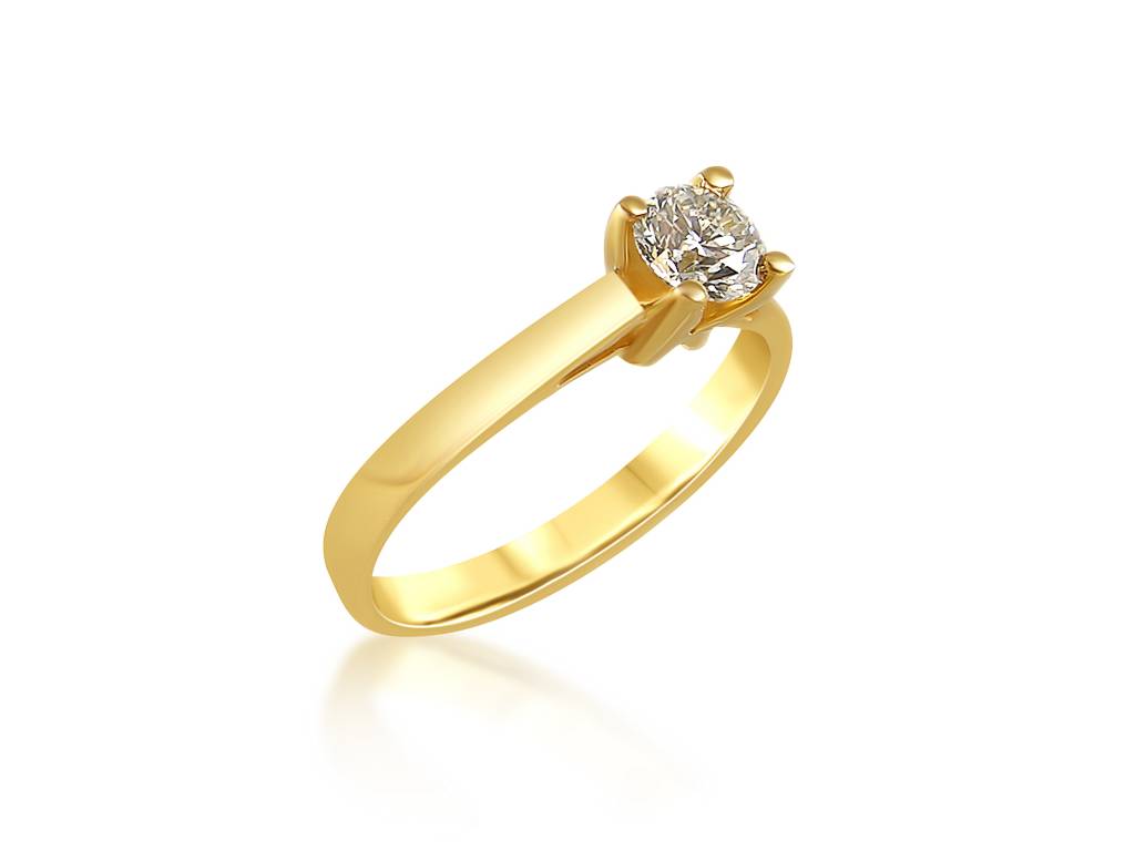 18k yellow gold engagement ring with 0.50 ct diamond