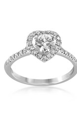 18 karat white gold engagement ring with zirconia