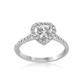 18 karat white gold engagement ring with zirconia