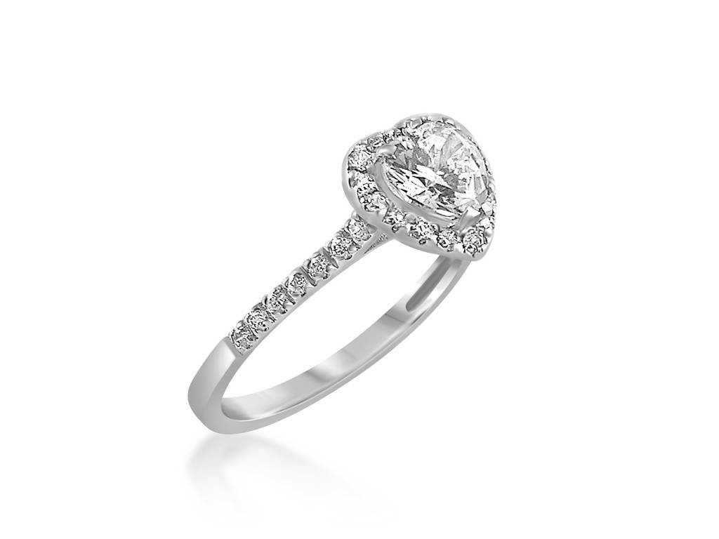 18 karat white gold engagement ring with zirconia