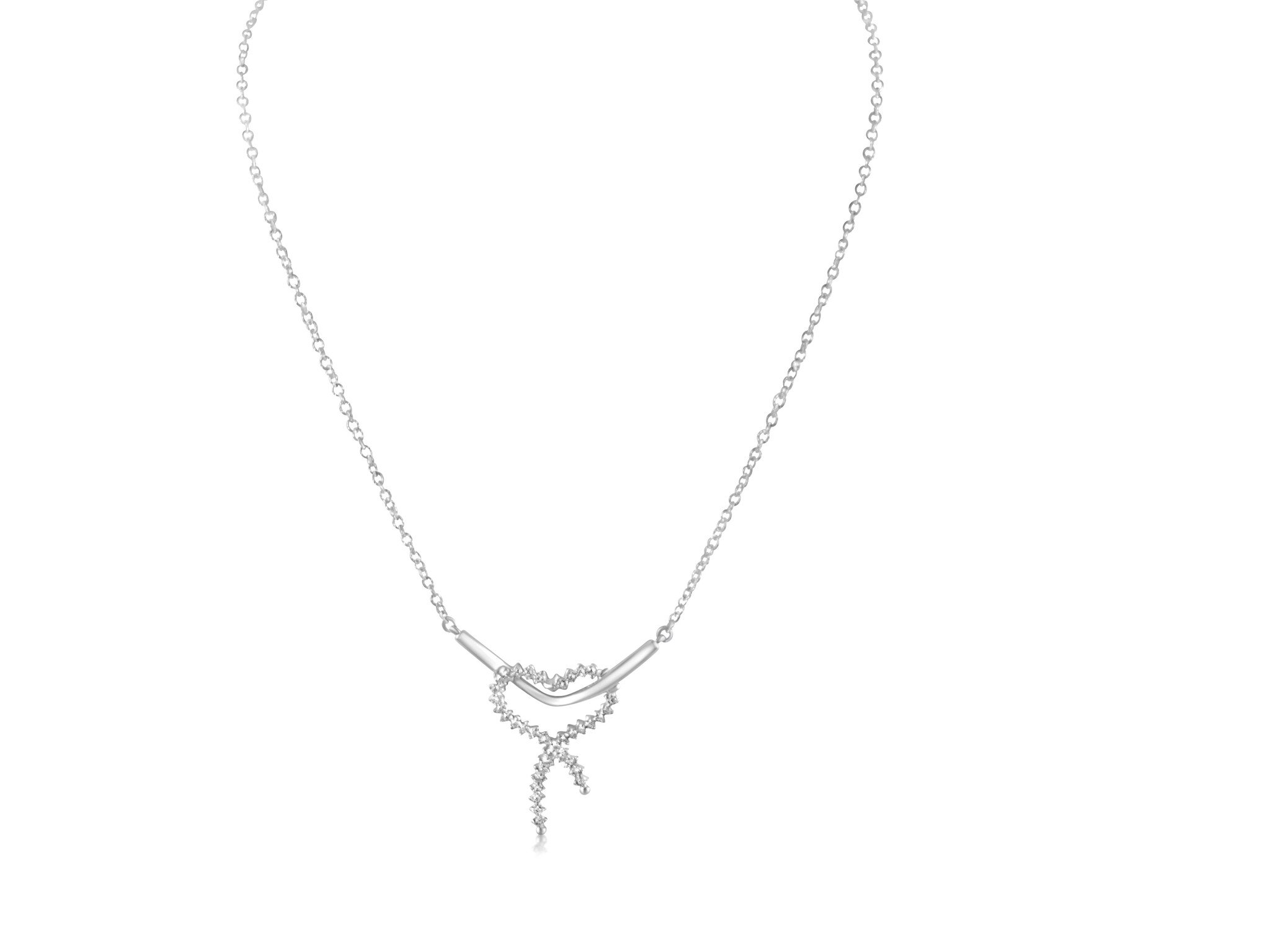 18kt white gold necklace with pendant with zirconia