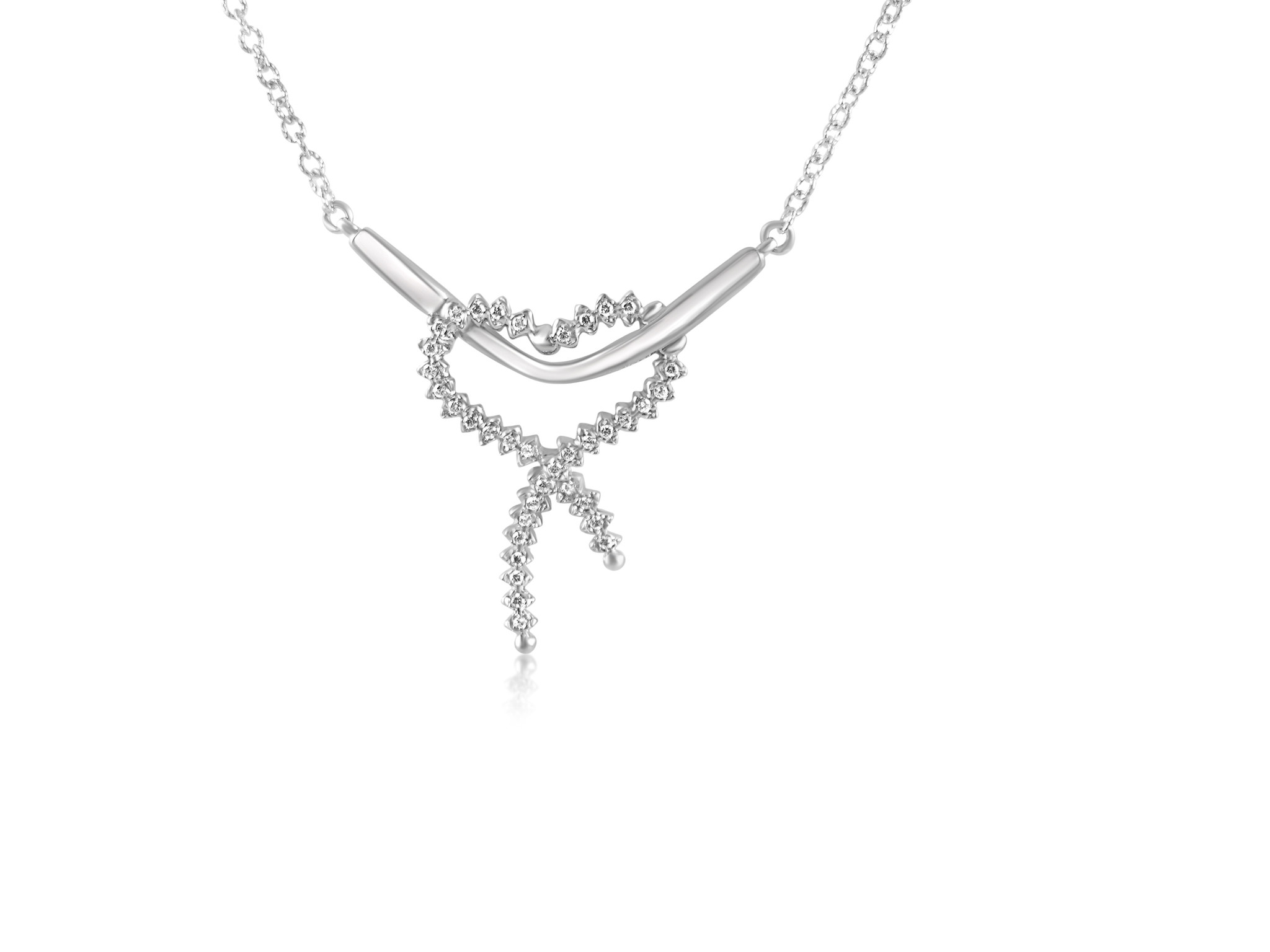 18kt white gold necklace with pendant with zirconia