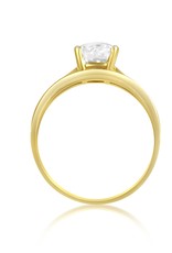 18 karat yellow and white gold engagement ring with zirconia