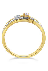 18kt yellow and white gold  ring with 0.06 ct diamonds