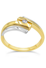14kt geel goud verlovingsring met 0.05 ct diamant