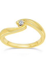 18kt yellow gold engagement ring with 0.04 ct diamond