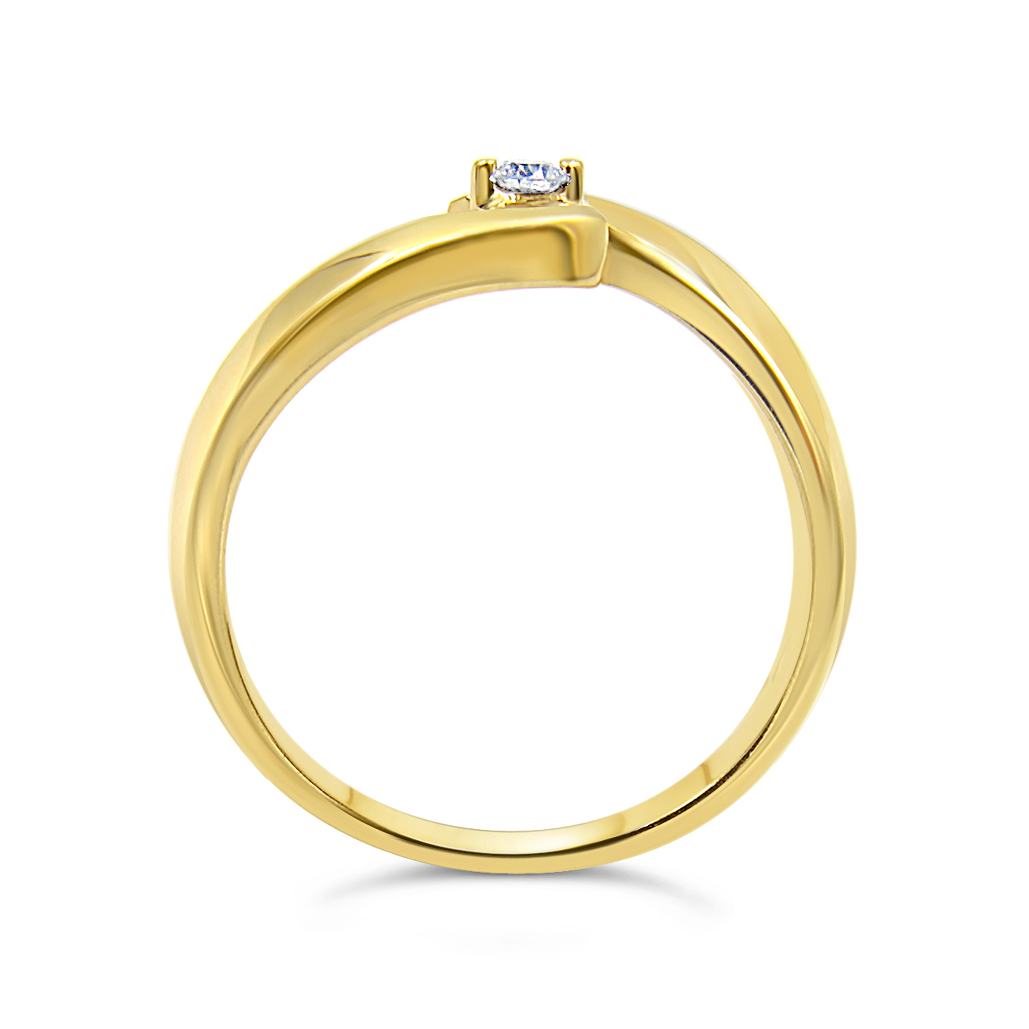 18kt geel goud verlovingsring met 0.04 ct diamant