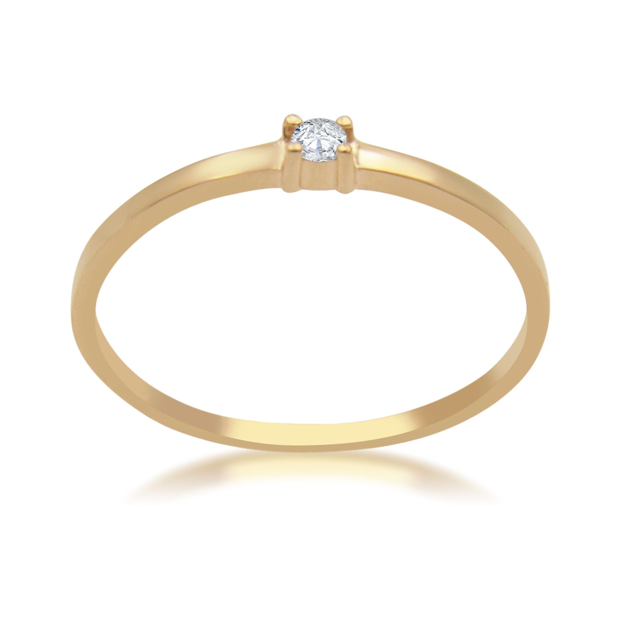 18kt  rose goud verlovingsring met 0.02 ct diamant