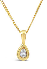 18kt yellow gold pendant with 0.10 ct diamond