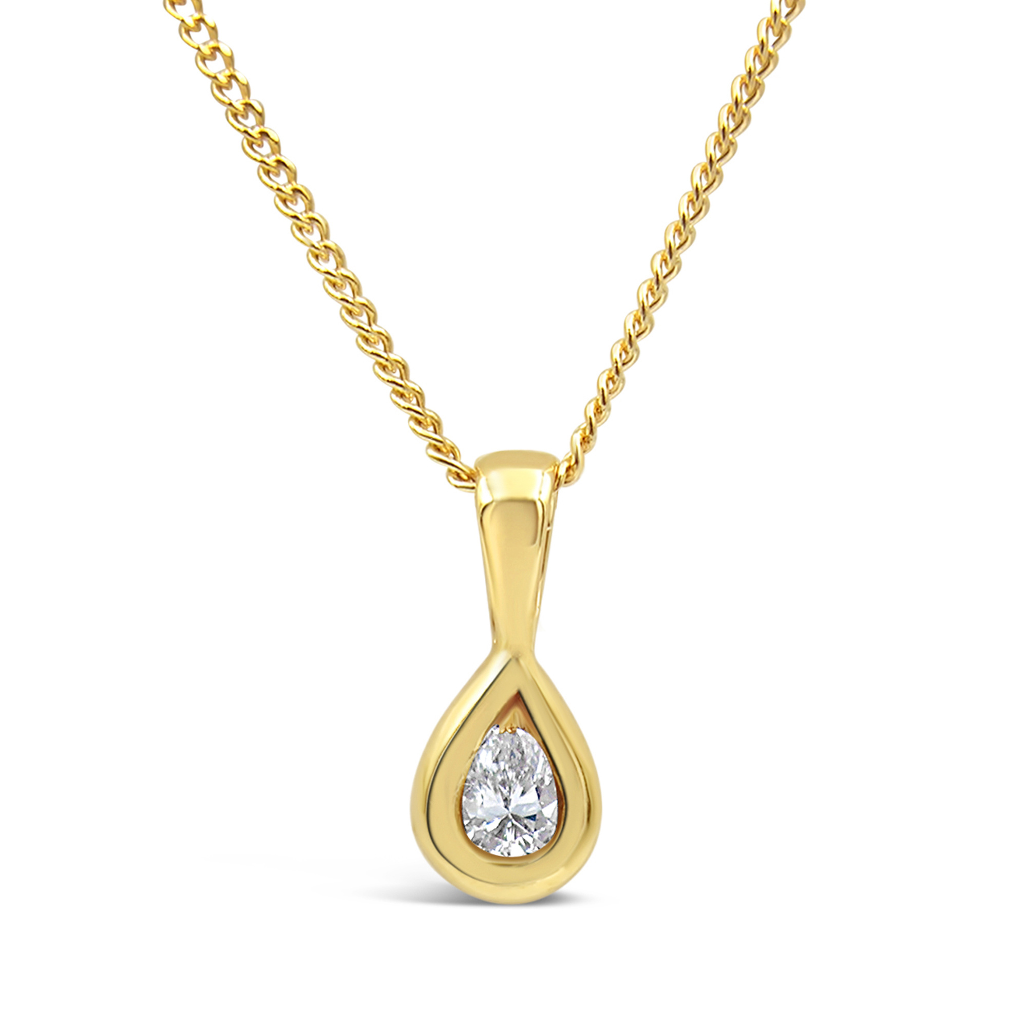 18kt yellow gold pendant with 0.10 ct diamond