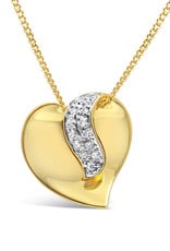 18kt geel en wit goud hart hanger met 0.10 ct diamanten